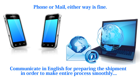 phone or mai, either way is fine. Communicate in English for preparing the shipment in order to make entire process smoothly.